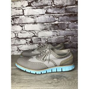 Cole Haan ZeroGrand Grand.OS Gray Mesh Wingtip Blue Shoes Men’s Sz 12M US C27486